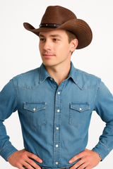 Classic Brown Cowboy Hat Costume Accessory