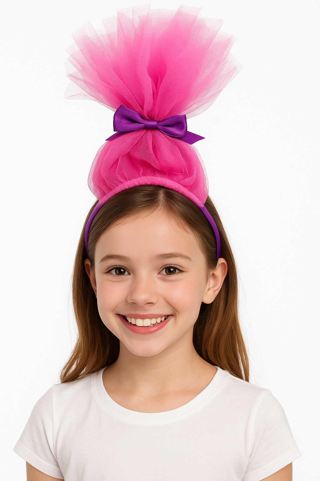 Trolls Poppy Pink Tulle Headband ‚Äì Deluxe Wearable Accessory