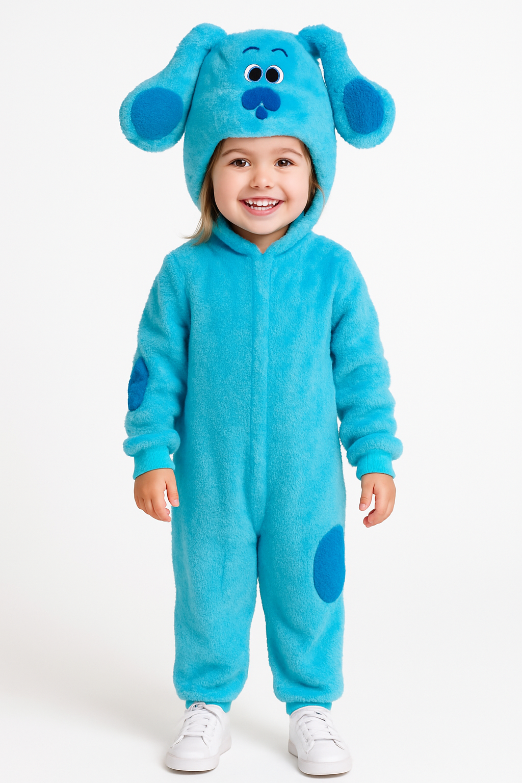 Toddler Blue‚Äôs Clues Blue Jumpsuit Costume with Plush Headpiece