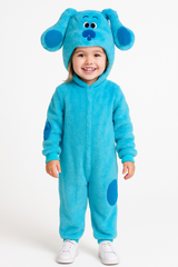 Toddler Blue‚Äôs Clues Blue Jumpsuit Costume with Plush Headpiece
