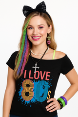 Retro 80s Crimped Hair Extensions - Multi-Colored, 4-Pack
