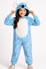 Kids' Blue & Purple Koala Zipster Jumpsuit Costume