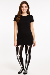 Adult Skeleton Bone Halloween Tights