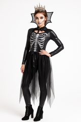 Gothic Skeleton Queen Halloween Costume for Women