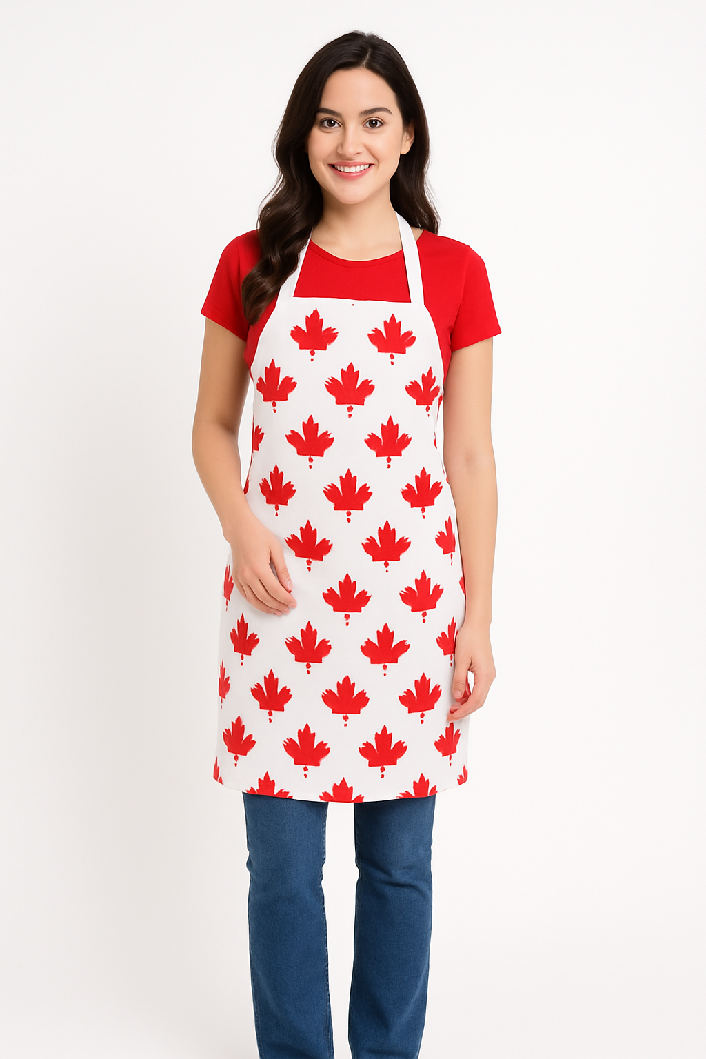 Maple Leaf Canada Day Apron