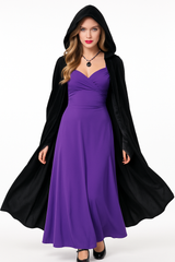 Adult Gothic Black Hooded Cape - Halloween Costume Accessory