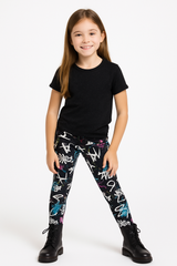 Kids' Halloween Punk Graffiti Leggings - One Size