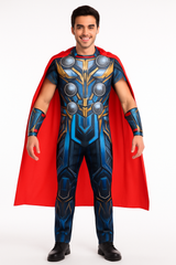 Men's Marvel Thor Love & Thunder Costume with Red Cape