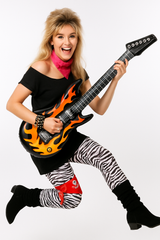 1980s Inflatable Flame Print Guitar Costume Accessory