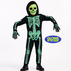 Glow-in-the-Dark Skeleton Costume for Boys