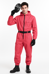Adult Squid Game Pink Guard Costume with Mask - L/XL