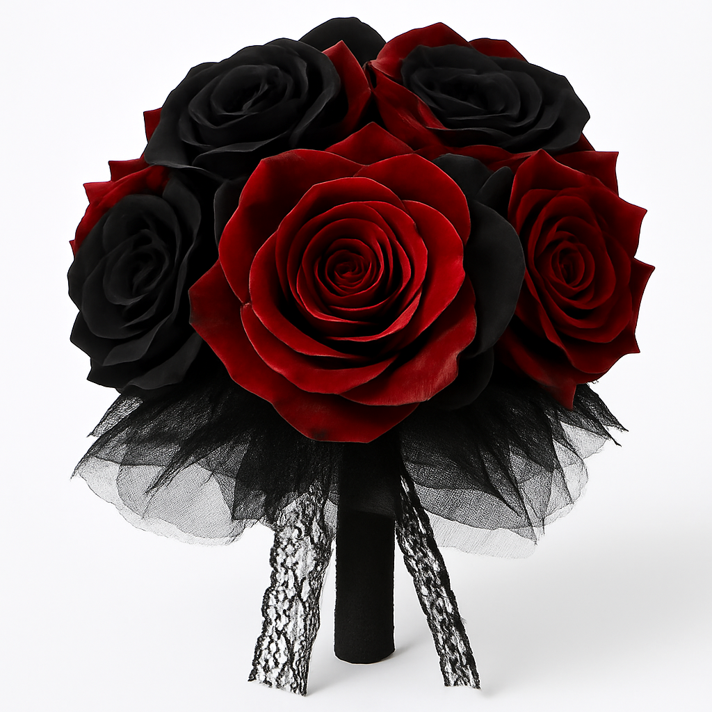 Gothic Dark Rose Bouquet Costume Accessory