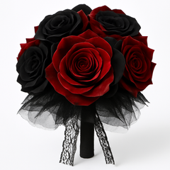 Gothic Dark Rose Bouquet Costume Accessory