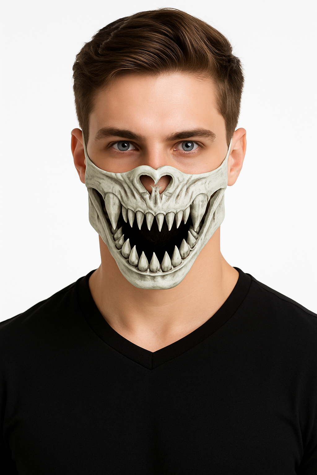 Half Skull Creature Mask ‚Äì Terrifying Halloween Accessory