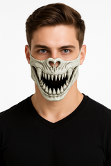 Half Skull Creature Mask ‚Äì Terrifying Halloween Accessory