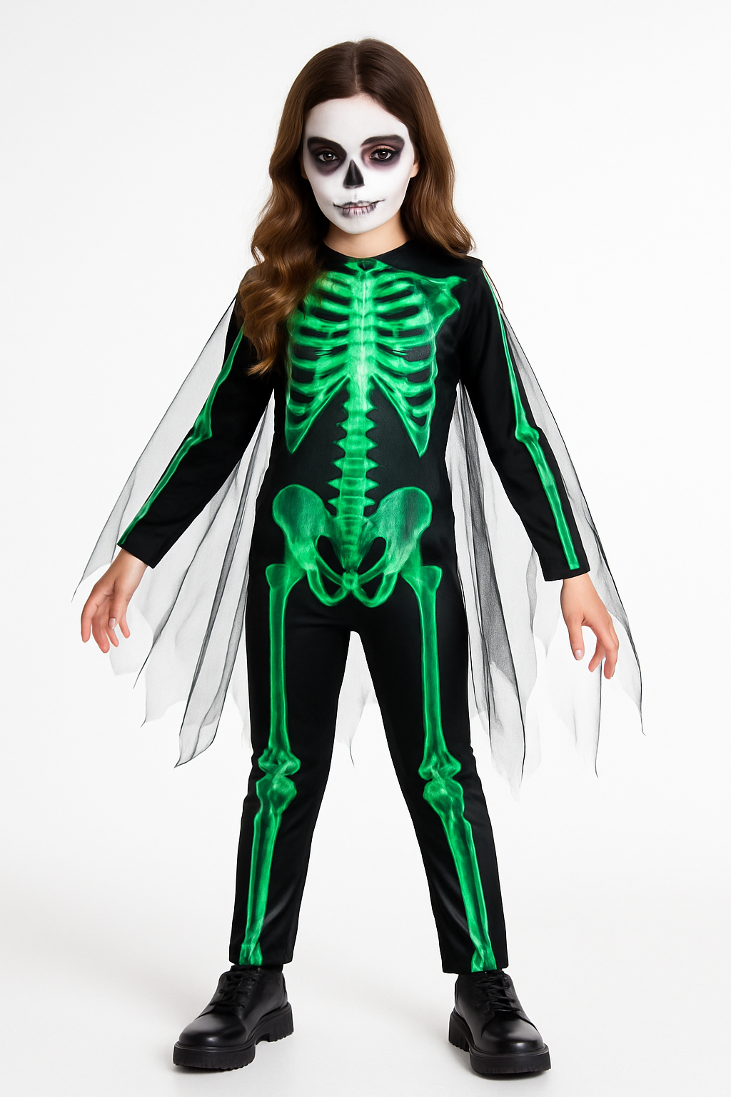 Girls' Glow-in-the-Dark Reaper Halloween Costume (Size Large 12-14)