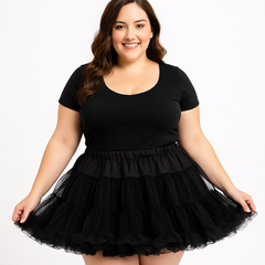 Black Crinoline Plus Size Petticoat - Halloween Costume Accessory