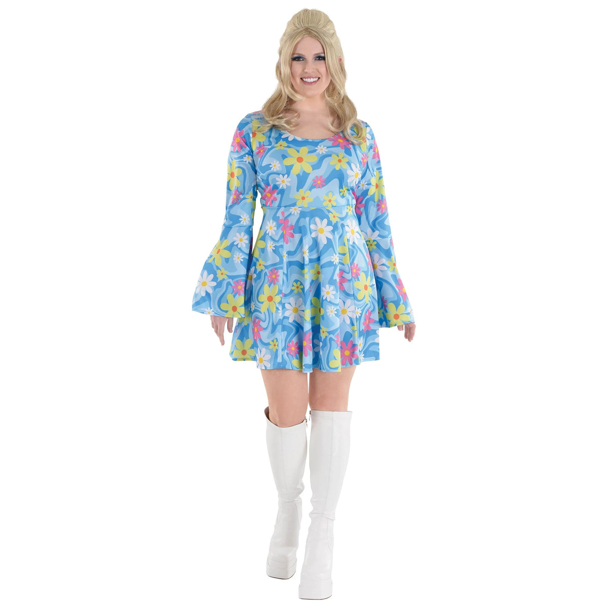 Groovy 60s Floral Mini Dress Costume