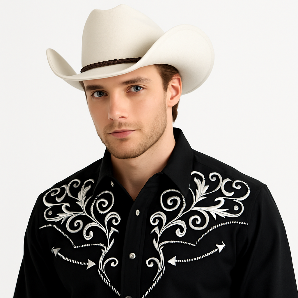 White Western Cowboy Hat - Perfect for Halloween