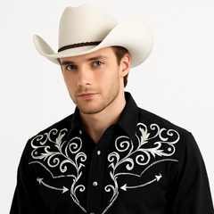 White Western Cowboy Hat - Perfect for Halloween