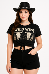 Wild West Women's Plus Size Halloween T-Shirt