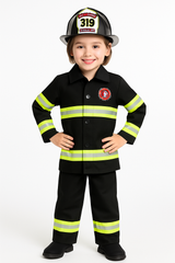 Toddler's Firefighter Reflective Costume with Helmet