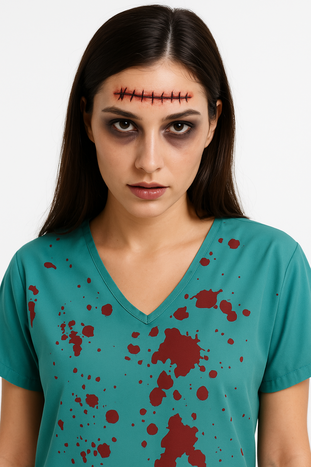 Stitched Wound Temporary Tattoo, 4-Inch Realistic Halloween Accessory