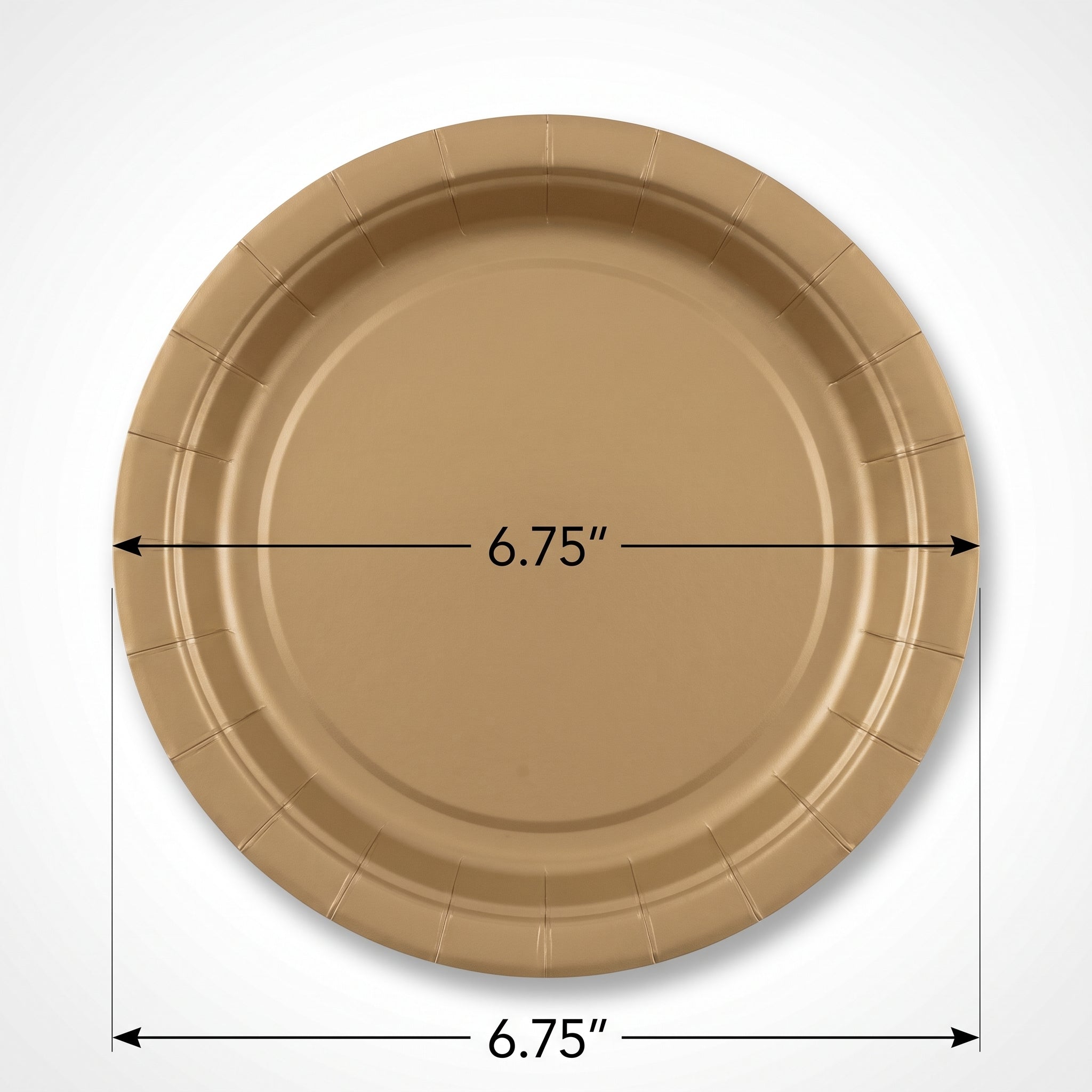 Elegant Gold 6.75" Round Paper Plates - 16ct