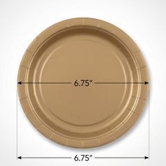 Elegant Gold 6.75" Round Paper Plates - 16ct