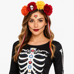 Day of the Dead Floral Skull Headband