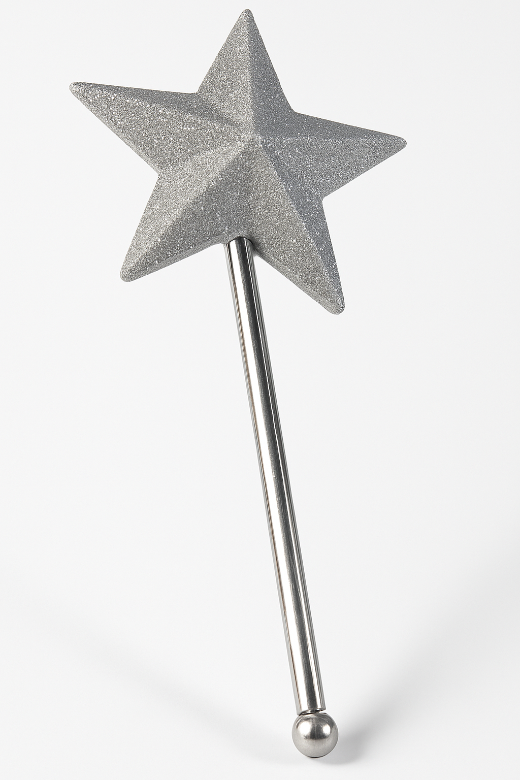 Silver Glitter Angel Star Wand ‚Äì 15-inch Costume Accessory