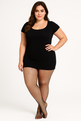 Plus Size Black Fishnet Stockings - Costume Accessory