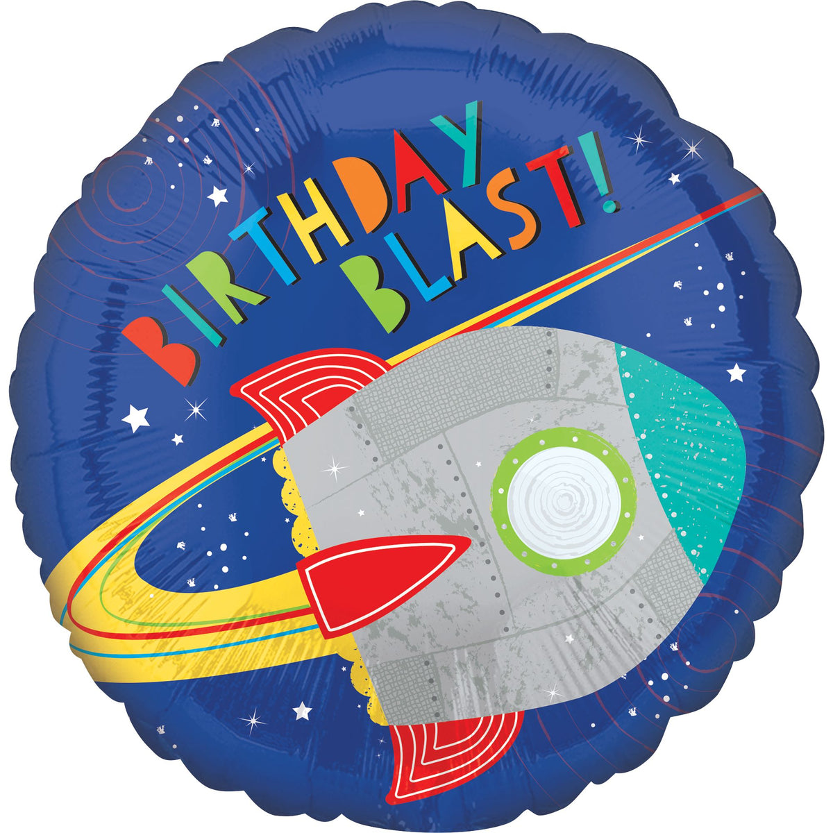 "Birthday Blast Off" Foil Mylar Balloon - 18 Inch