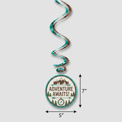 Wilderness Adventure Birthday Swirl Decorations - 12 Pack