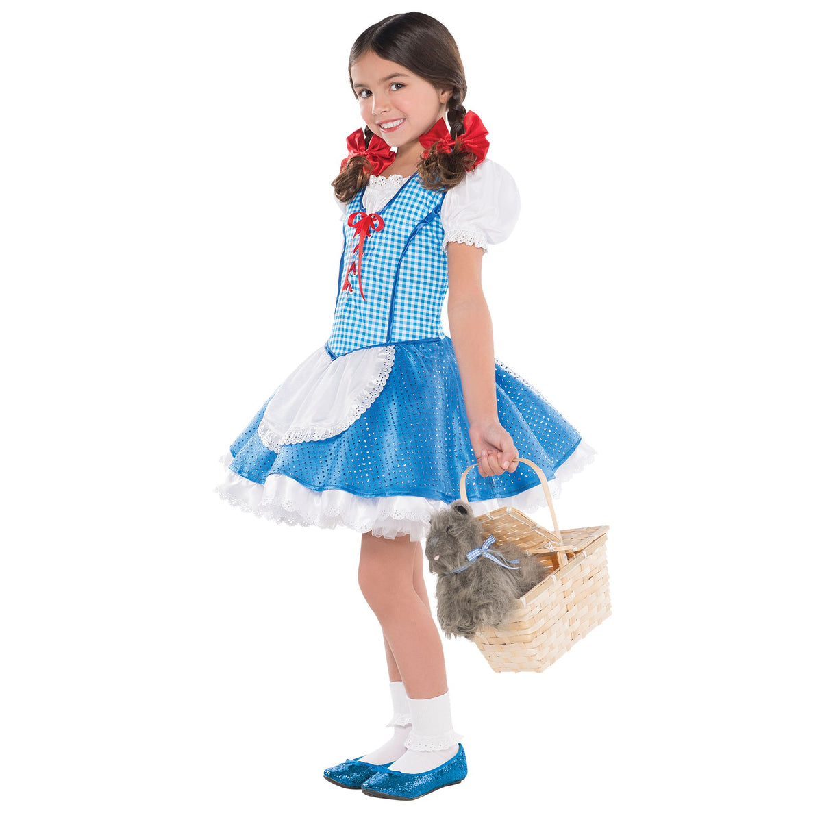 Kids‚Äô Dorothy Halloween Costume - The Wizard of Oz Blue Dress with Red Bows