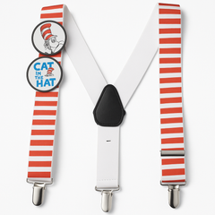 Dr. Seuss Cat in the Hat Suspenders - Red & White Stripes