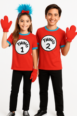 Kids' Dr. Seuss Thing 1 & Thing 2 Costume Kit with T-Shirt & Gloves