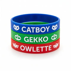 PJ Masks Rubber Bracelets - Catboy, Owlette, & Gekko, 6 Pack