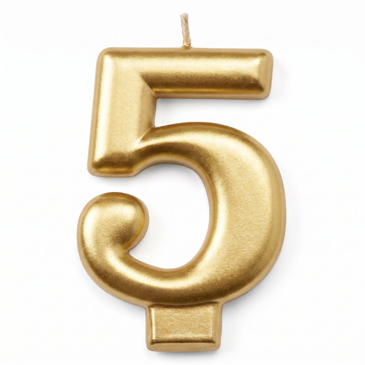 Gold Metallic Number 5 Birthday Candle