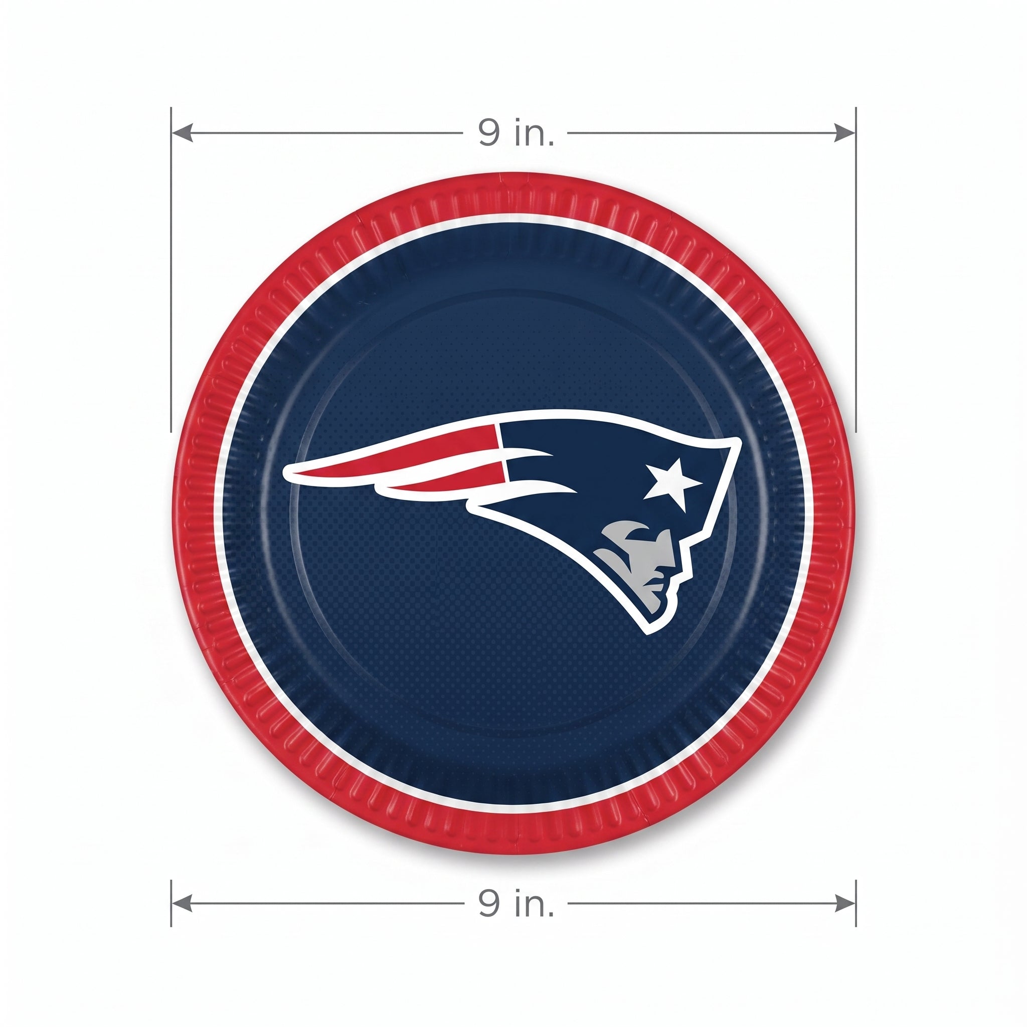 New England Patriots 9" Round Paper Plates