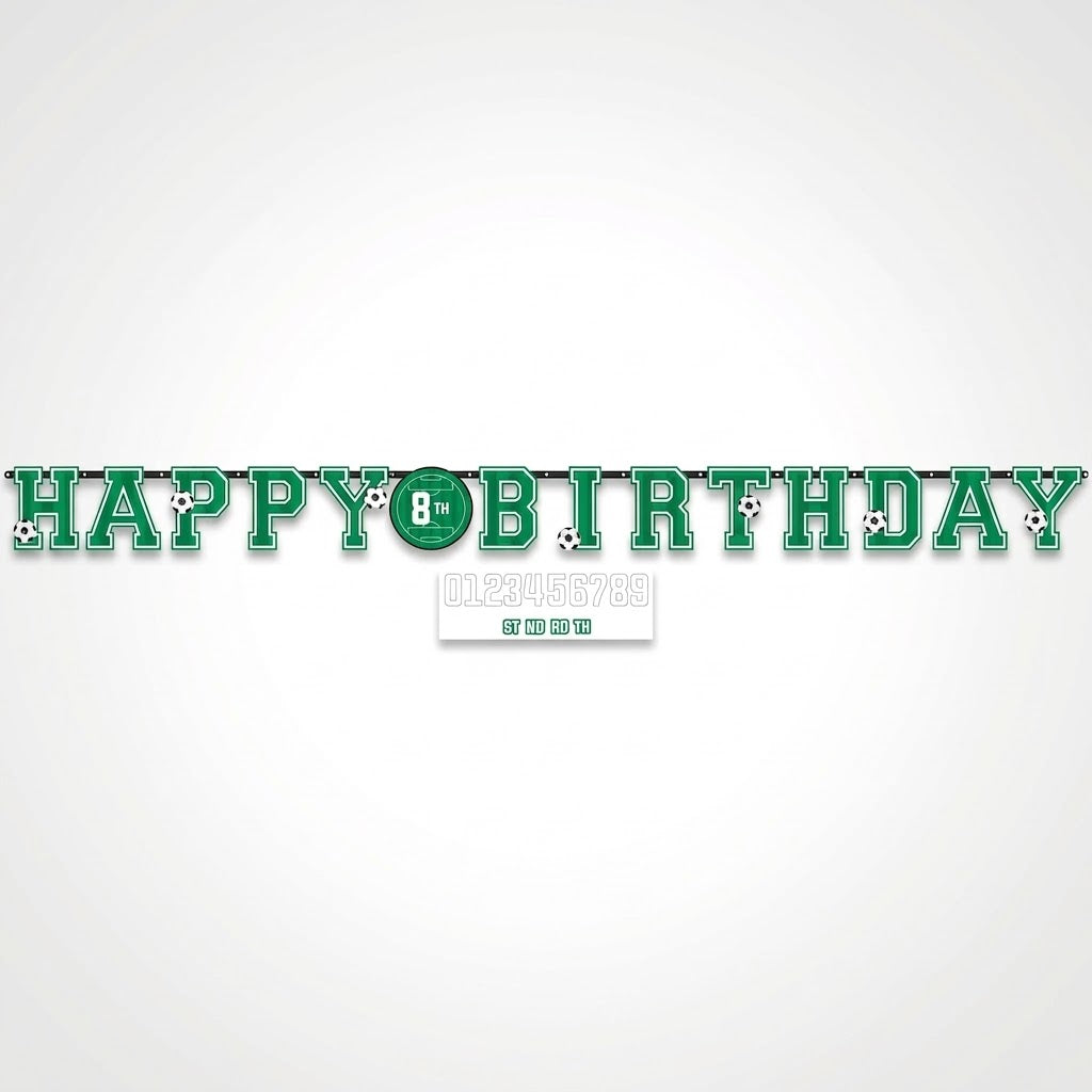 Jumbo Customizable Soccer Birthday Banner with Numbers