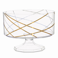 Small Gold Moroccan Plastic Trifle Container - 40 oz Decorative Bowl