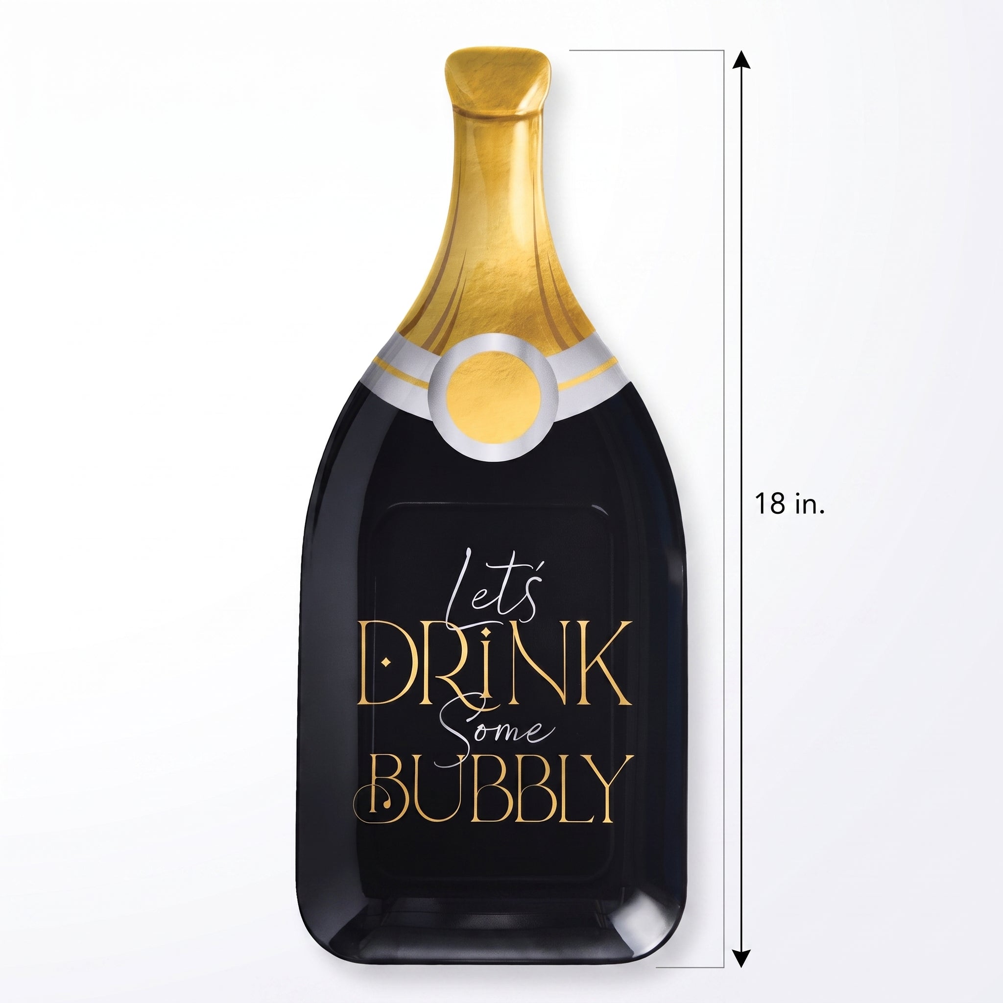 Champagne Bottle Shaped Serving Tray for New Year's Eve