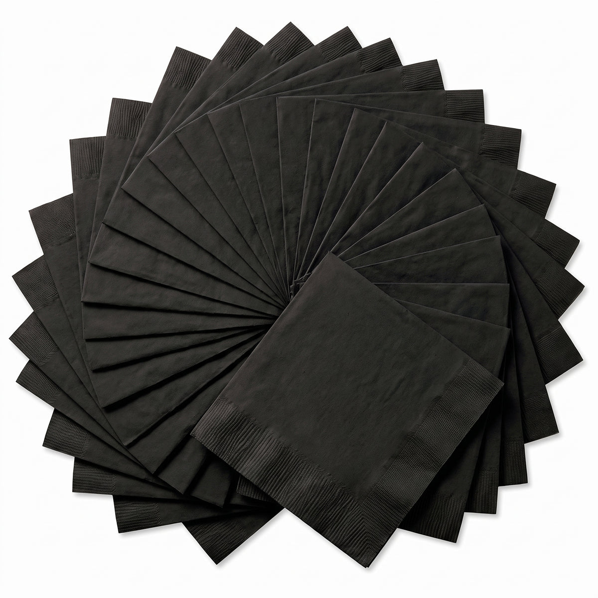 Go Brightly Black Luncheon Napkins - 5 in. x 5 in. - 32 Count