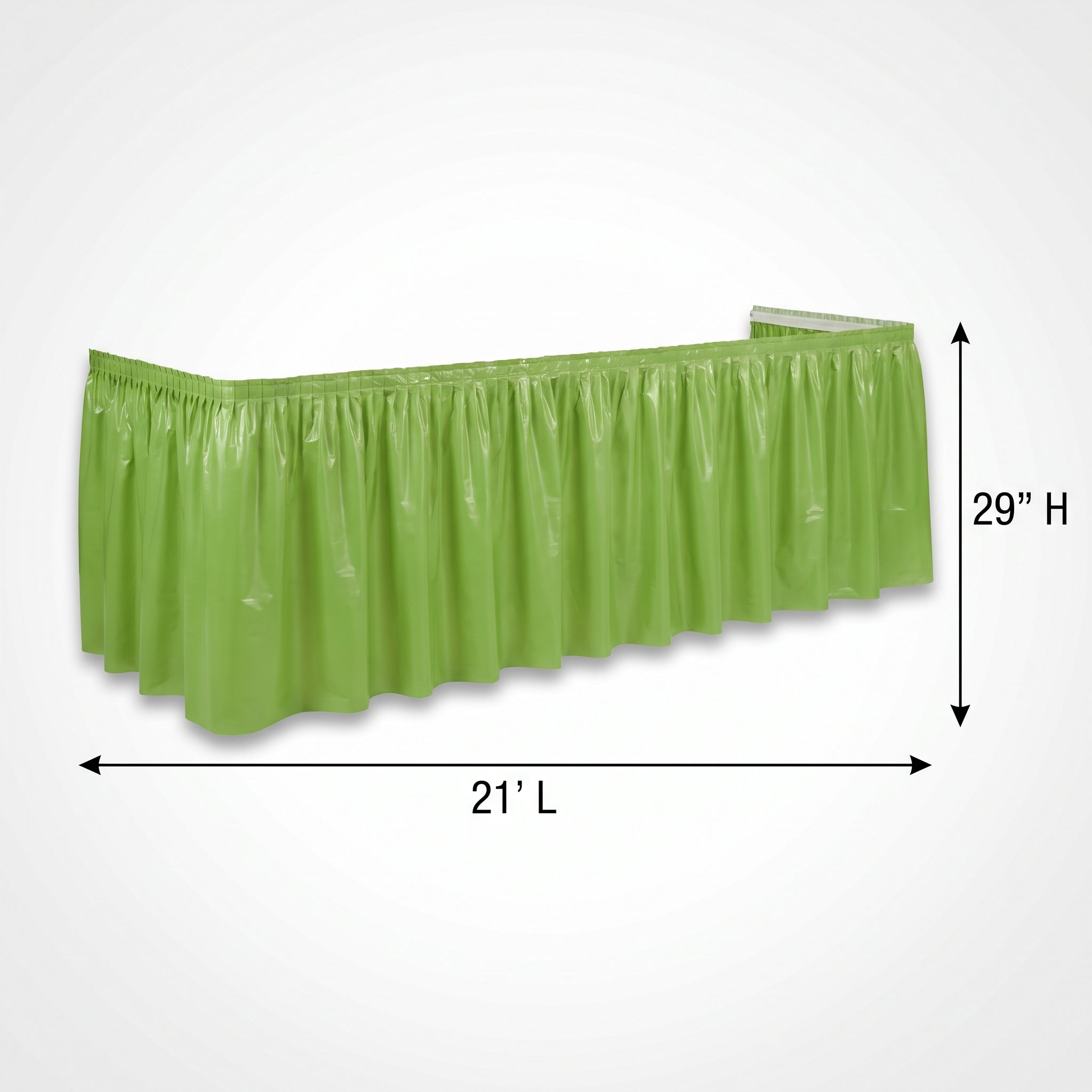 Kiwi Green Plastic Table Skirt - 54" x 126