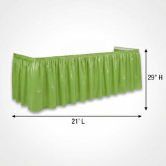 Kiwi Green Plastic Table Skirt - 54" x 126