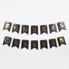 "Cheers & Beers" Birthday Pennant Banner Set