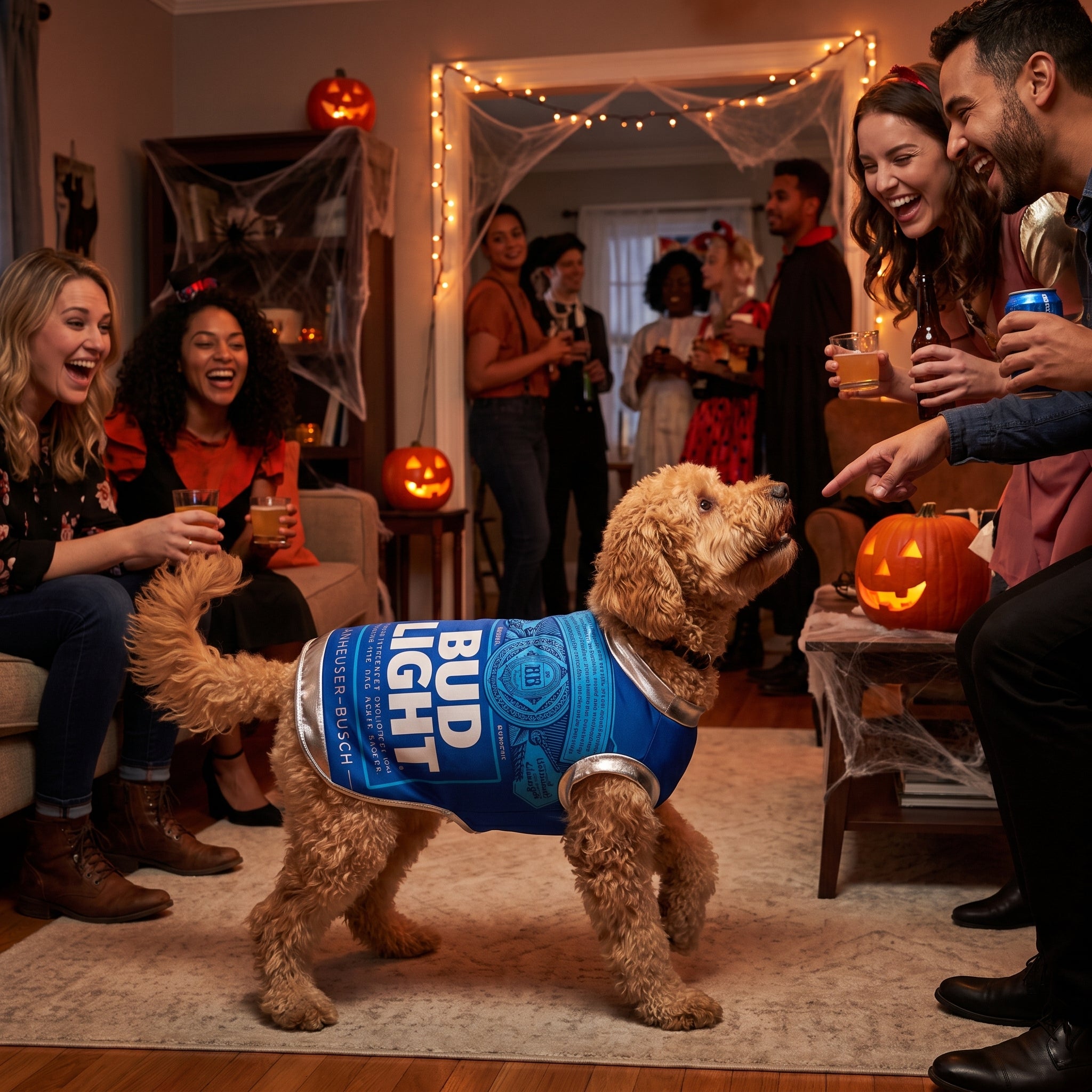 Bud Light Dog Costume XS/S - Halloween Pet Outfit