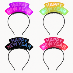 "Happy New Year" Flashing LED Headband, Multi-Coloured