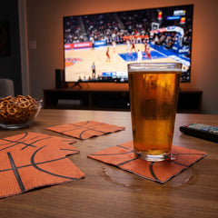 Slam Dunk Basketball Beverage Napkins - 5 In. X 5 In.